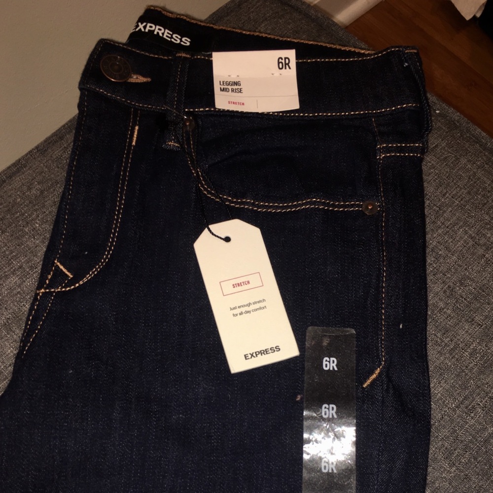 Express Jeans with tags on, Size 6R, dark denim
